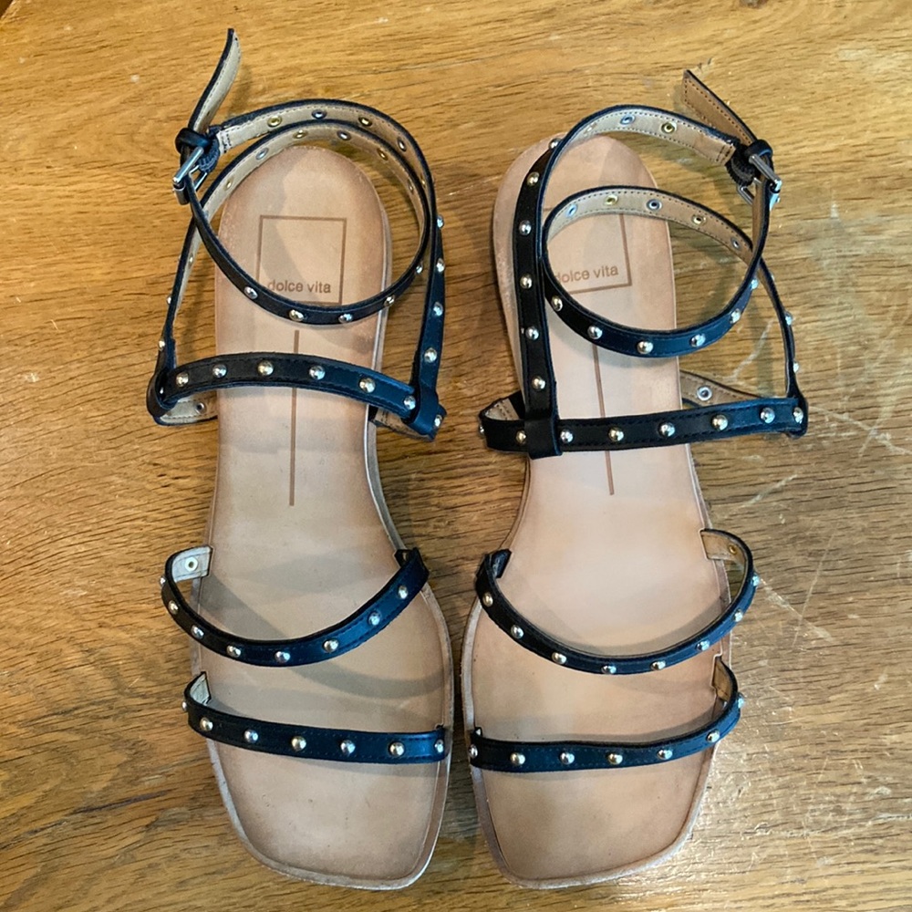Dolce Vita Black Studded Sandals